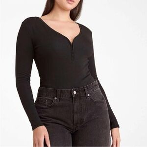 Nuuds Hook & Eye bodysuit black size large